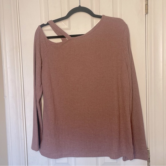 Cute Spring Cold Shoulder Ribbed Soft Shirt - Picture 5 of 5